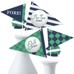 Big Dot Of Happiness Par-Tee Time - Golf - Triangle Birthday Or Retirement Party Photo Props - Pennant Flag Centerpieces - Set Of 20 -Anagram Shop GUEST 19abf19a fafd 44a3 a7f9 fdee9287242e
