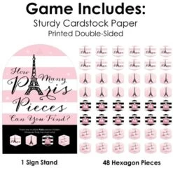 Big Dot Of Happiness Paris, Ooh La La - Paris Themed Baby Shower Or Birthday Party Scavenger Hunt - 1 Stand And 48 Game Pieces - Hide And Find Game -Anagram Shop GUEST 19af6a95 10e9 4a55 b556 c33f9b8cf670