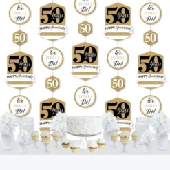 Big Dot Of Happiness We Still Do - 50th Wedding Anniversary - Anniversary Party DIY Dangler Backdrop - Hanging Vertical Decorations - 30 Pieces