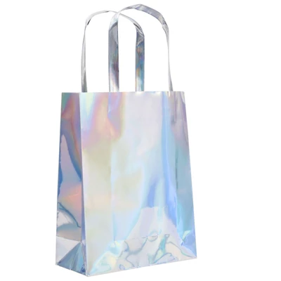 Blue Panda 20 Pack Holographic Foil Paper Gift Bags With Handles For Baby Shower, Birthday, Wedding, Party Favors, Goodies, Boutiques, 7x9x3 In 5 Blue Panda 20 Pack Holographic Foil Paper Gift Bags With Handles For Baby Shower, Birthday, Wedding, Party Favors, Goodies, Boutiques, 7x9x3 In - Image 5