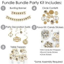 Big Dot Of Happiness We Still Do - 50th Wedding Anniversary - Anniversary Party Supplies - Banner Decoration Kit - Fundle Bundle