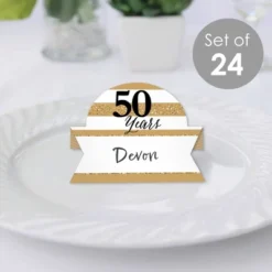 Big Dot Of Happiness We Still Do - 50th Wedding Anniversary - Anniversary Party Tent Buffet Card - Table Setting Name Place Cards - Set Of 24