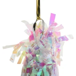 15-Pack Holographic Tinsel Balloon Weights For Iridescent Birthday Party Supplies And Decorations, 6 Oz, 4.5 In.