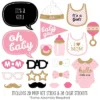 Big Dot Of Happiness Hello Little One - Pink And Gold - Girl Baby Shower Photo Booth Props Kit - 20 Count