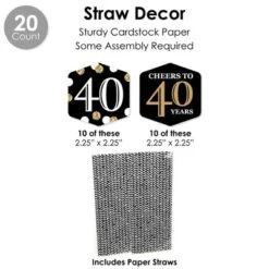 Big Dot Of Happiness Adult 40th Birthday - Gold - Birthday Party Favors And Cupcake Kit - Fabulous Favor Party Pack - 100 Pieces -Anagram Shop GUEST 20b6f3be 9299 40d8 bb92 dc9fe613129e