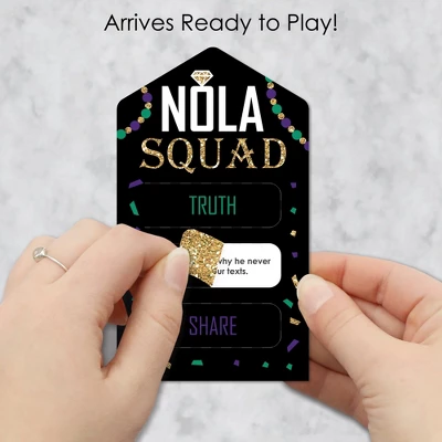 Big Dot Of Happiness NOLA Bride Squad - New Orleans Bachelorette Party Game Pickle Cards - Truth, Dare, Share Pull Tabs - Set Of 12 1 Big Dot Of Happiness NOLA Bride Squad - New Orleans Bachelorette Party Game Pickle Cards - Truth, Dare, Share Pull Tabs - Set Of 12