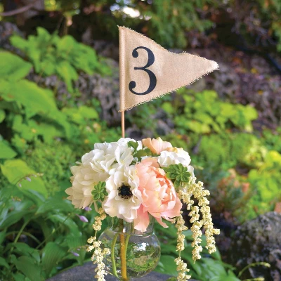Number 1-10 Linen Pennant Table Party Decoration And Accessory Brown 2 Number 1-10 Linen Pennant Table Party Decoration And Accessory Brown - Image 2