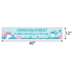 Big Dot Of Happiness Narwhal Girl - Under The Sea Baby Shower Or Birthday Party Decorations Party Banner