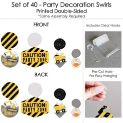 Big Dot Of Happiness Dig It - Construction Party Zone - Baby Shower Or Birthday Party Hanging Decor - Party Decoration Swirls - Set Of 40 -Anagram Shop GUEST 23303f2d 5d6e 4ea8 b4f9 326a2fb9f981