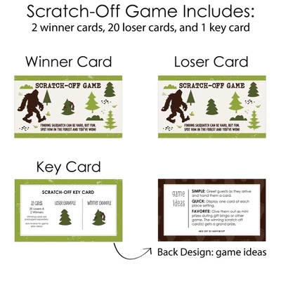 Big Dot Of Happiness Sasquatch Crossing - Bigfoot Party Or Birthday Party Game Scratch Off Cards - 22 Count 3 Big Dot Of Happiness Sasquatch Crossing - Bigfoot Party Or Birthday Party Game Scratch Off Cards - 22 Count - Image 3