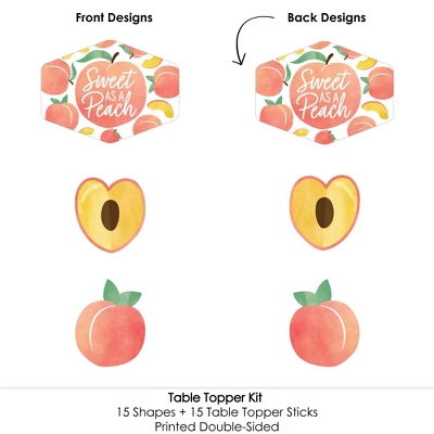 Big Dot Of Happiness Sweet As A Peach - Fruit Themed Baby Shower Or Birthday Party Centerpiece Sticks - Table Toppers - Set Of 15 4 Big Dot Of Happiness Sweet As A Peach - Fruit Themed Baby Shower Or Birthday Party Centerpiece Sticks - Table Toppers - Set Of 15 - Image 4