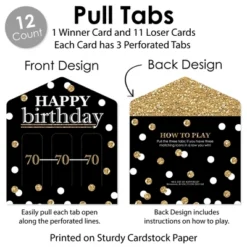 Big Dot Of Happiness Adult 70th Birthday - Gold - Birthday Party Game Pickle Cards - Pull Tabs 3-in-a-Row - Set Of 12 -Anagram Shop GUEST 26e0b857 31c3 4fea a461 7e698503ce67