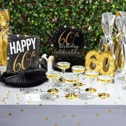 Mini Number Pinata 60 For 60th Birthday & Anniversary, Gold Foil