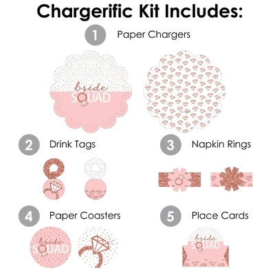 Big Dot Of Happiness Bride Squad Rose Gold Bridal Shower Or Bachelorette Party Paper Charger And Table Decorations Chargerific Kit Place Setting For 8 2 Big Dot Of Happiness Bride Squad Rose Gold Bridal Shower Or Bachelorette Party Paper Charger And Table Decorations Chargerific Kit Place Setting For 8 - Image 2