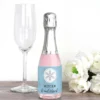 Big Dot Of Happiness Winter Wonderland - Mini Wine And Champagne Bottle Label Stickers - Snowflake Party & Winter Wedding Party Favor Gift - Set Of 16