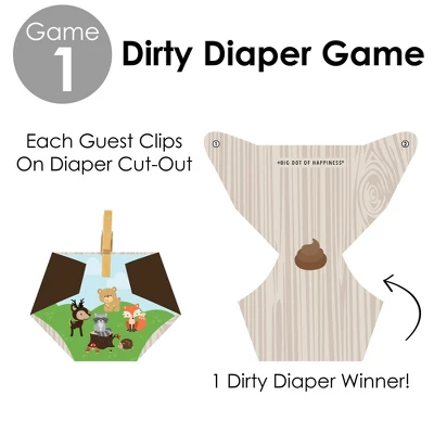 Big Dot Of Happiness Woodland Creatures - Baby Shower Conversation Starter - 2-in-1 Dirty Diaper Game - Set Of 24 4 Big Dot Of Happiness Woodland Creatures - Baby Shower Conversation Starter - 2-in-1 Dirty Diaper Game - Set Of 24 - Image 4