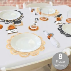 Big Dot Of Happiness Nothin’ But Net - Basketball - Baby Shower Or Birthday Party Paper Charger & Table Decorations Chargerific Kit For 8
