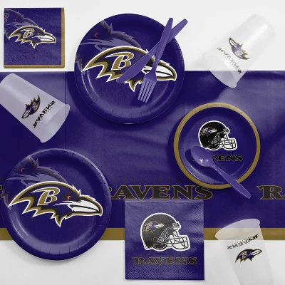 NFL 48ct Baltimore Ravens Football Napkins 2 NFL 48ct Baltimore Ravens Football Napkins - Image 2