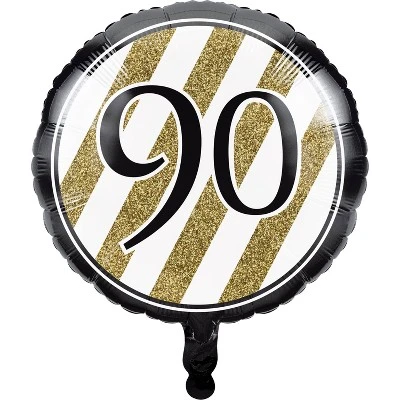 Creative Converting 90th Birthday Party Decorations Kit Black/Gold 4 Creative Converting 90th Birthday Party Decorations Kit Black/Gold - Image 4