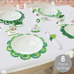 Big Dot Of Happiness Jungle Party Animals Zoo Animal Birthday Party & Baby Shower Paper Charger & Table Decorations Chargerific Kit Setting For 8