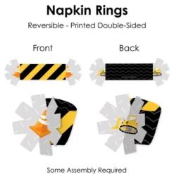 Big Dot Of Happiness Dig It - Construction Party Zone - Baby Shower Or Birthday Party Paper Napkin Holder - Napkin Rings - Set Of 24 -Anagram Shop GUEST 2a266efa dc98 4c23 a8b6 486f7cda812f