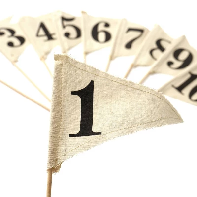 Number 1-10 Linen Pennant Table Party Decoration And Accessory Brown 3 Number 1-10 Linen Pennant Table Party Decoration And Accessory Brown - Image 3