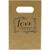 Sparkle And Bash 50 Pack Kraft Wedding Favor Bags Gift Bags With Handles, "Love Is Sweet" (5.5 X 8.5 In)