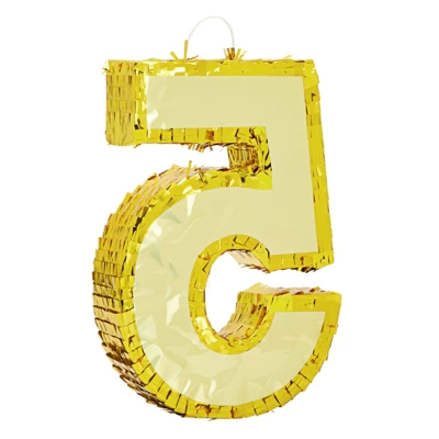 Juvale Small Gold Foil Number 5 Pinata For 5th Birthday Party Decorations & Supplies, 15.5 X 10.5 X 3 In 6 Juvale Small Gold Foil Number 5 Pinata For 5th Birthday Party Decorations & Supplies, 15.5 X 10.5 X 3 In - Image 6