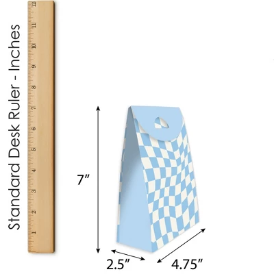 Big Dot Of Happiness Blue Checkered Party - Gift Favor Bags - Party Goodie Boxes - Set Of 12 5 Big Dot Of Happiness Blue Checkered Party - Gift Favor Bags - Party Goodie Boxes - Set Of 12 - Image 5