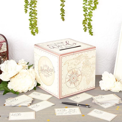 Sparkle And Bash World Map Ballot Box With 50 Advice Cards, A New Adventure Begins, Class Of 2022 Graduation Party Supplies, 8 In 1 Sparkle And Bash World Map Ballot Box With 50 Advice Cards, A New Adventure Begins, Class Of 2022 Graduation Party Supplies, 8 In