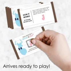 Big Dot Of Happiness Girl Buck Or Doe - Hunting Gender Reveal Scratch Off Cards - Baby Shower Game - 22 Count
