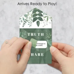Big Dot Of Happiness Boho Botanical Bride - Greenery Bridal Shower And Wedding Party Game Pickle Cards - Truth, Dare, Share Pull Tabs - Set Of 12