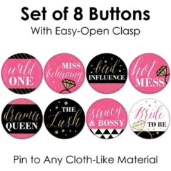 Big Dot Of Happiness Girls Night Out - 3 Inch Bachelorette Party Badge - Pinback Buttons - Set Of 8 -Anagram Shop GUEST 2e4b8b34 7a7b 4585 949c cc6321067cfe