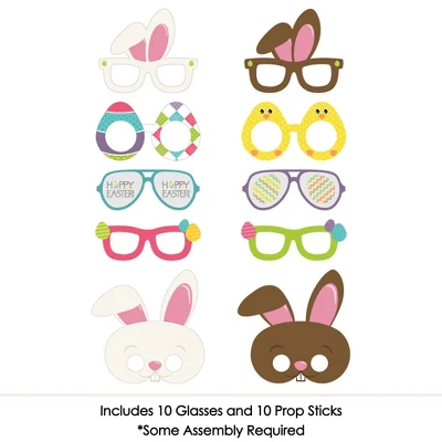Big Dot Of Happiness Hippity Hoppity Glasses & Masks - Paper Card Stock Easter Bunny Party Photo Booth Props Kit - 10 Count 2 Big Dot Of Happiness Hippity Hoppity Glasses & Masks - Paper Card Stock Easter Bunny Party Photo Booth Props Kit - 10 Count - Image 2