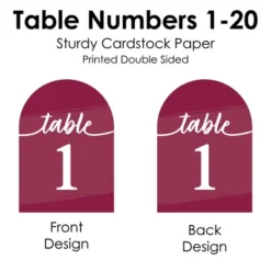 Big Dot Of Happiness Burgundy Elegantly Simple - Wedding Receptions, Parties Or Events Double-Sided 5 X 7 Inches Cards - Table Numbers - 1-20 10 Big Dot Of Happiness Burgundy Elegantly Simple - Wedding Receptions, Parties Or Events Double-Sided 5 X 7 Inches Cards - Table Numbers - 1-20 -Anagram Shop GUEST 2e9d09aa 4e73 4498 a6de 25e7155fbd36