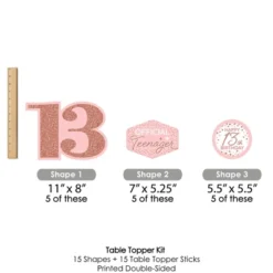 Big Dot Of Happiness 13th Pink Rose Gold Birthday - Happy Birthday Party Centerpiece Sticks - Table Toppers - Set Of 15 -Anagram Shop GUEST 2fbb0e5c 04ac 4c30 a1ea 6e24557d020b