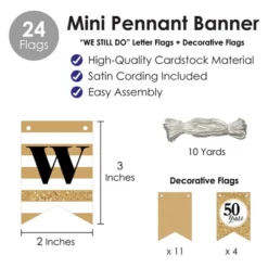 Big Dot Of Happiness We Still Do - 50th Wedding Anniversary - Anniversary Party Mini Pennant Banner - We Still Do 9 Big Dot Of Happiness We Still Do - 50th Wedding Anniversary - Anniversary Party Mini Pennant Banner - We Still Do -Anagram Shop GUEST 30100745 d314 4b36 a11f f0bd170c346b