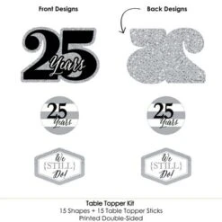 Big Dot Of Happiness We Still Do - 25th Wedding Anniversary - Anniversary Party Centerpiece Sticks - Table Toppers - Set Of 15 -Anagram Shop GUEST 319334ac b950 46e9 8ec2 619fca845e6c
