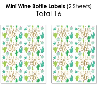 Big Dot Of Happiness Final Fiesta - Mini Wine, Wine, & Water Bottle Labels - Last Fiesta Bachelorette Party Decorations - Beverage Bar Kit - 34 Pieces 2 Big Dot Of Happiness Final Fiesta - Mini Wine, Wine, & Water Bottle Labels - Last Fiesta Bachelorette Party Decorations - Beverage Bar Kit - 34 Pieces - Image 2