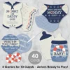 Big Dot Of Happiness Ahoy – Nautical - 4 Baby Shower Games - 10 Cards Each - Gamerific Bundle