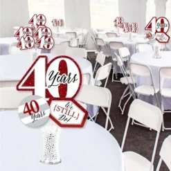Big Dot Of Happiness We Still Do - 40th Wedding Anniversary - Anniversary Party Centerpiece Sticks - Showstopper Table Toppers - 35 Pieces