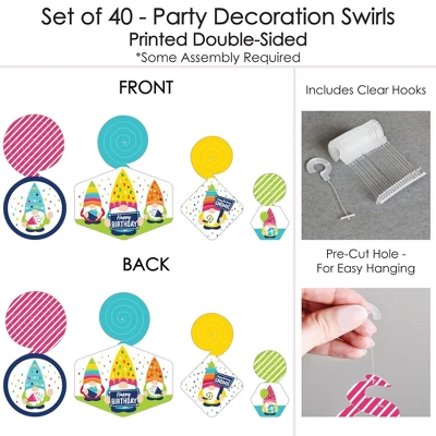 Big Dot Of Happiness Gnome Birthday - Happy Birthday Party Hanging Decor - Party Decoration Swirls - Set Of 40 4 Big Dot Of Happiness Gnome Birthday - Happy Birthday Party Hanging Decor - Party Decoration Swirls - Set Of 40 - Image 4