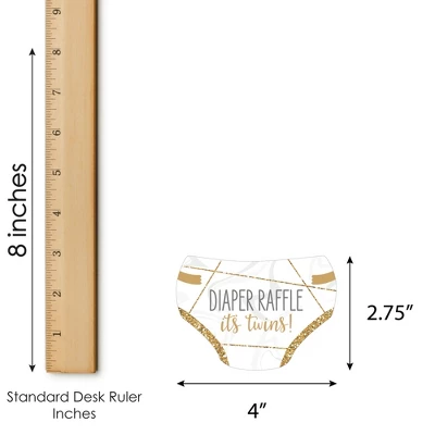Big Dot Of Happiness It’s Twins - Diaper Shaped Raffle Ticket Inserts - Gold Twins Baby Shower Activities - Diaper Raffle Game - Set Of 24 2 Big Dot Of Happiness It’s Twins - Diaper Shaped Raffle Ticket Inserts - Gold Twins Baby Shower Activities - Diaper Raffle Game - Set Of 24 - Image 2