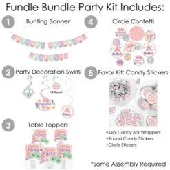 Big Dot Of Happiness Pajama Slumber Party - Girls Sleepover Birthday Party Supplies - Banner Decoration Kit - Fundle Bundle