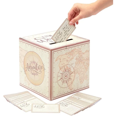 Sparkle And Bash World Map Ballot Box With 50 Advice Cards, A New Adventure Begins, Class Of 2022 Graduation Party Supplies, 8 In 2 Sparkle And Bash World Map Ballot Box With 50 Advice Cards, A New Adventure Begins, Class Of 2022 Graduation Party Supplies, 8 In - Image 2