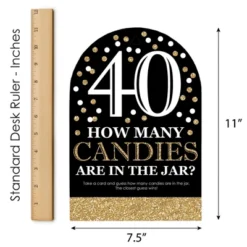Big Dot Of Happiness Adult 40th Birthday - Gold - How Many Candies Birthday Party Game - 1 Stand And 40 Cards - Candy Guessing Game -Anagram Shop GUEST 37102095 6404 47c7 897a 5712cd6d40df