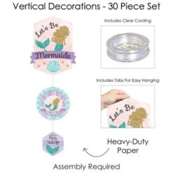 Big Dot Of Happiness Let's Be Mermaids - Baby Shower Or Birthday Party DIY Dangler Backdrop - Hanging Vertical Decorations - 30 Pieces -Anagram Shop GUEST 372a8b05 737c 42da bbfe da73384525e1