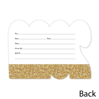 Big Dot Of Happiness Gold 2023 Graduation Party Invitations - Shaped Fill-In Invite Cards With Envelopes - Set Of 12 3 Big Dot Of Happiness Gold 2023 Graduation Party Invitations - Shaped Fill-In Invite Cards With Envelopes - Set Of 12 - Image 3