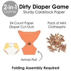 Big Dot Of Happiness Baby Neutral - Baby Shower Conversation Starter - 2-in-1 Dirty Diaper Game - Set Of 24 -Anagram Shop GUEST 38b97dcb e63c 4fa5 8758 86252e45723d