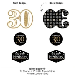 Big Dot Of Happiness Adult 30th Birthday - Gold - Birthday Party Centerpiece Sticks - Table Toppers - Set Of 15 -Anagram Shop GUEST 39b0e9d5 4842 4d85 834f 1a9e592531f8